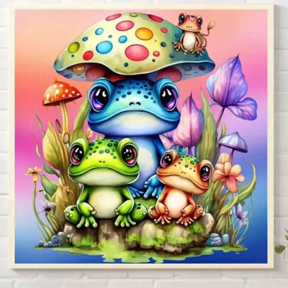 Set of 2 Frog Diamond Painting Kits, 5D DIY Diamond Art Kits for Beginners